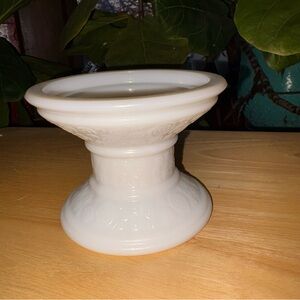 Vintage Milk Glass Candle Holder for pillar or trapper candles